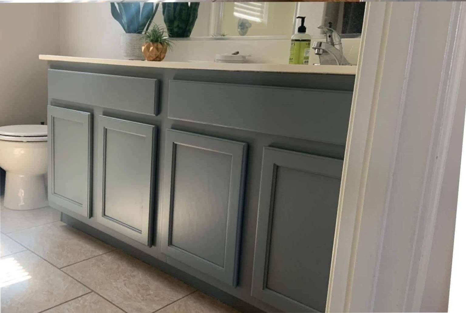 Kitchen cabinets after refinishing